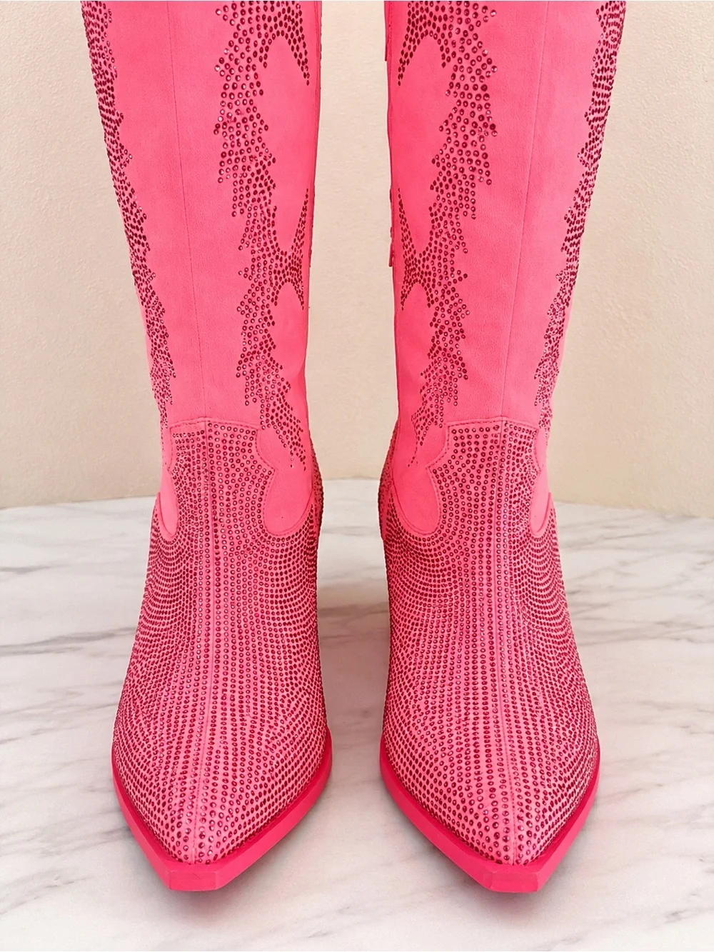 Southern Fried Chics Hot Pink Rhinestone Cowboy Boots Western Sparkle Size 11